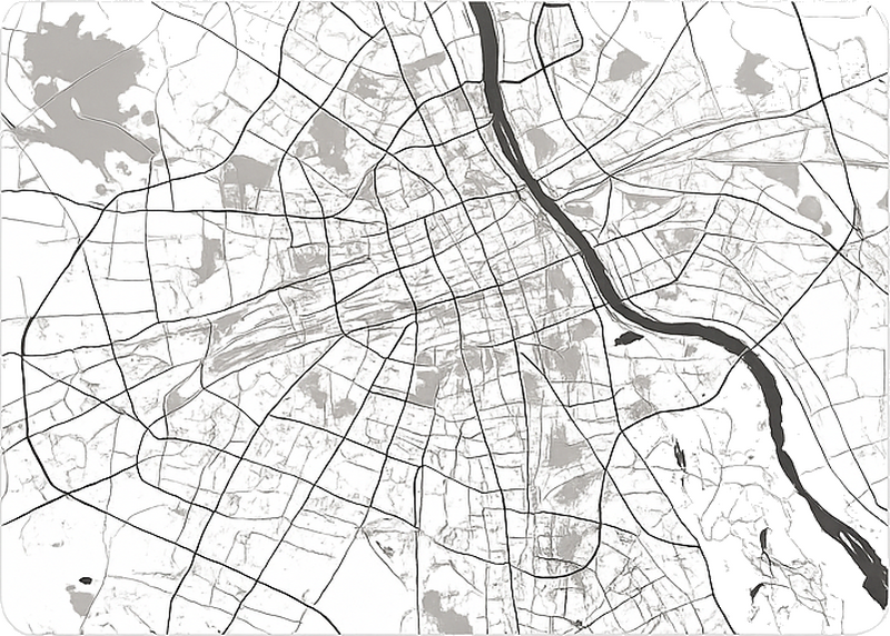 Naklejka macbook z graficzną mapą warszawy - TenStickers