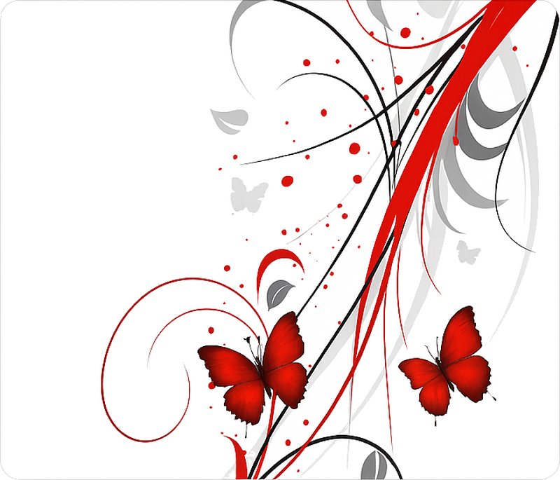 Sticker ordinateur papillons floraux rouges - TenStickers