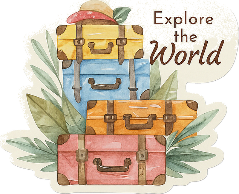 旅行和旅游贴纸 复古旅行之旅 - TenStickers