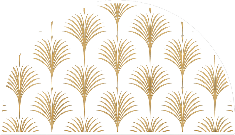 Vinilo pared dormitorio palmeras de abanico doradas - TenVinilo