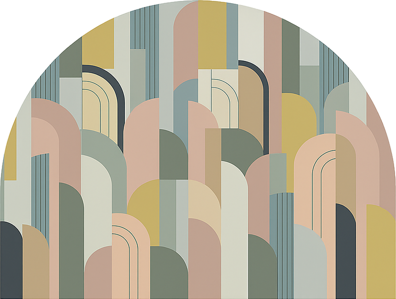 贴纸 卧室墙贴 现代几何拱门 - TenStickers