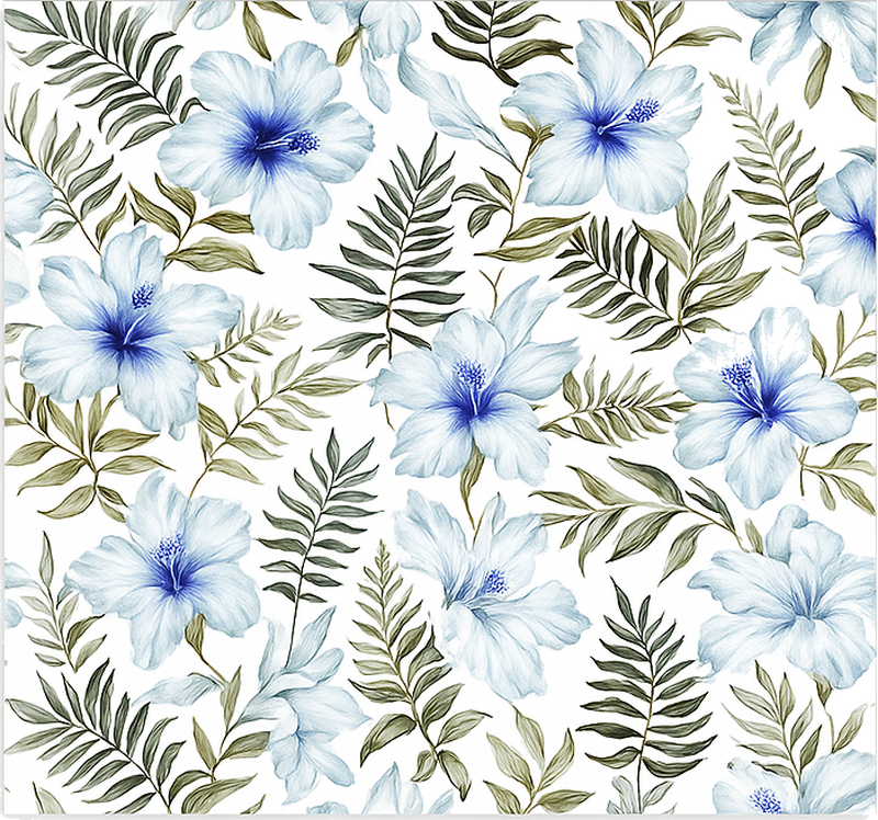 家具贴纸 热带蓝芙蓉 - TenStickers