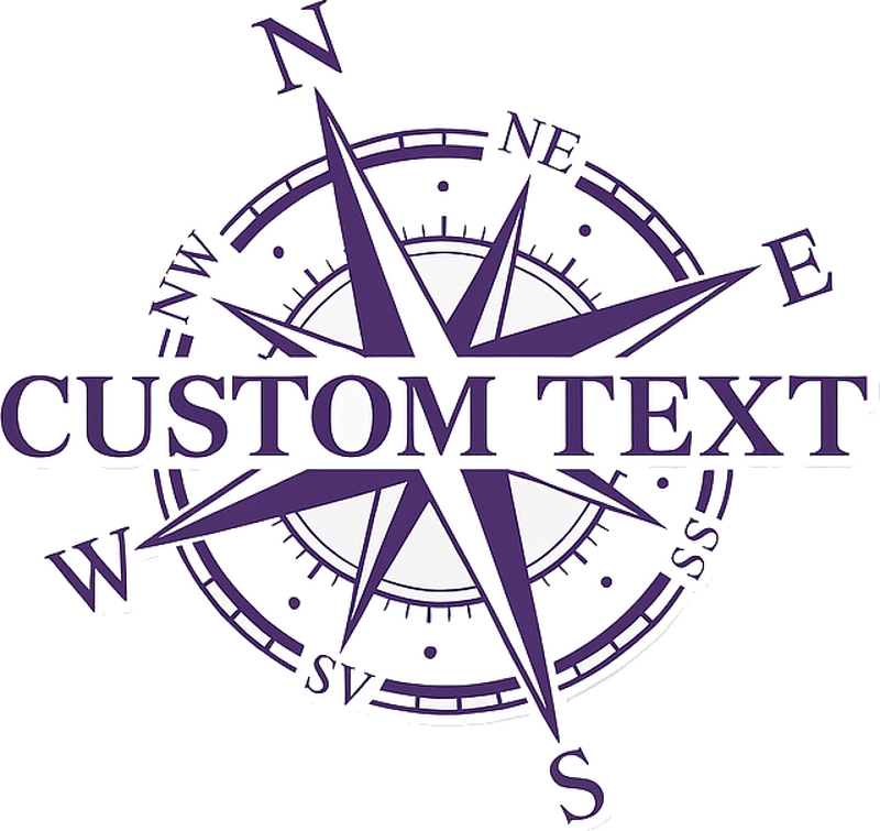 Wohnmobil Aufkleber custom text kompass - TenStickers