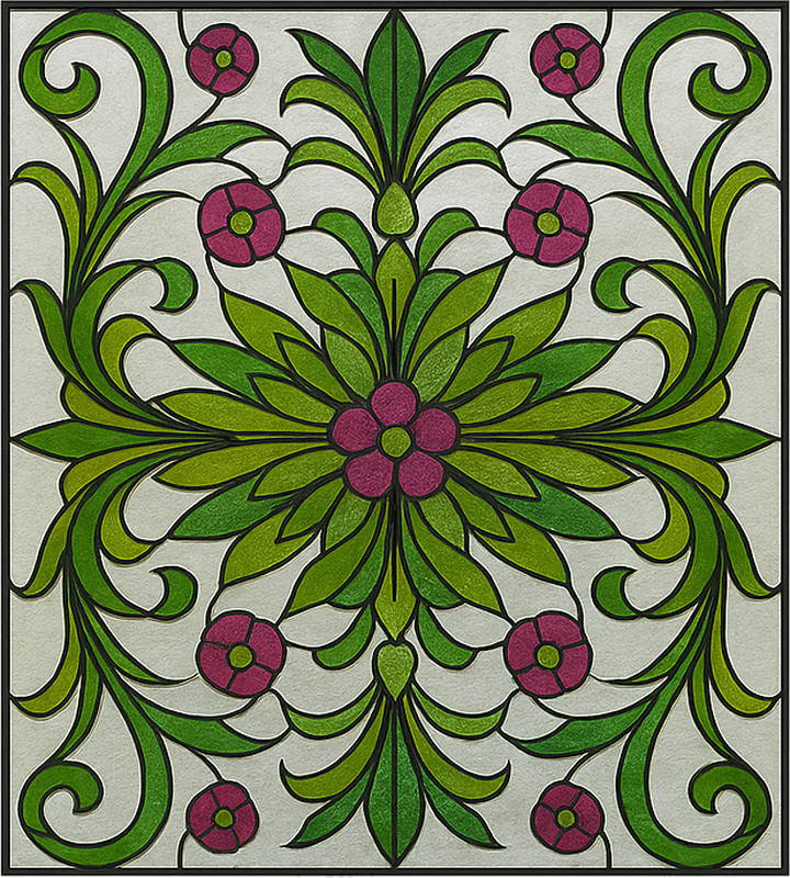 Vinilo para cristal ventana vidrio floral victoriano - TenVinilo