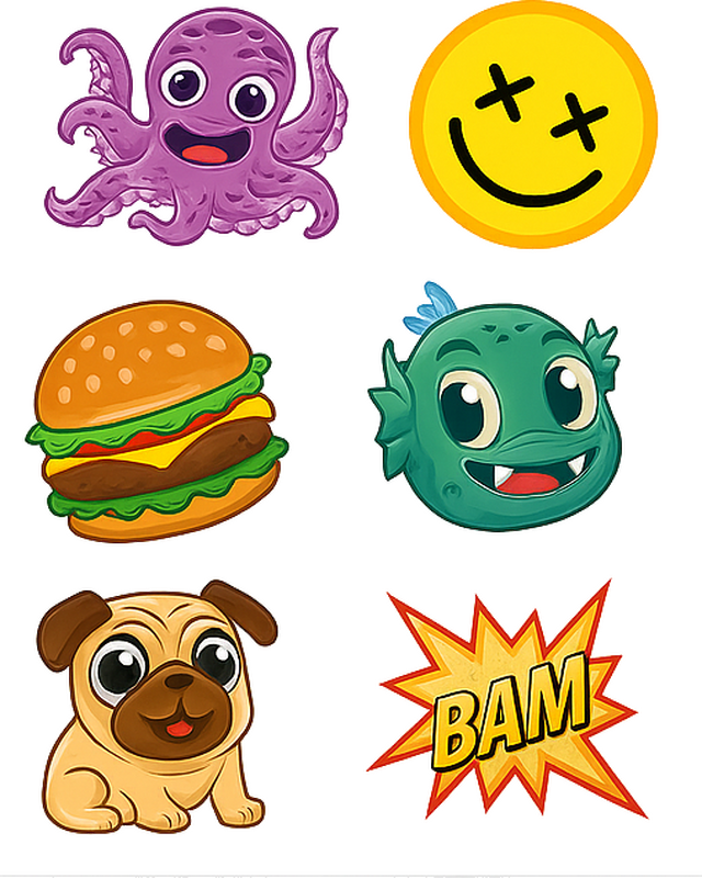 Verzameling tekenfilmfiguren fiets sticker - TenStickers