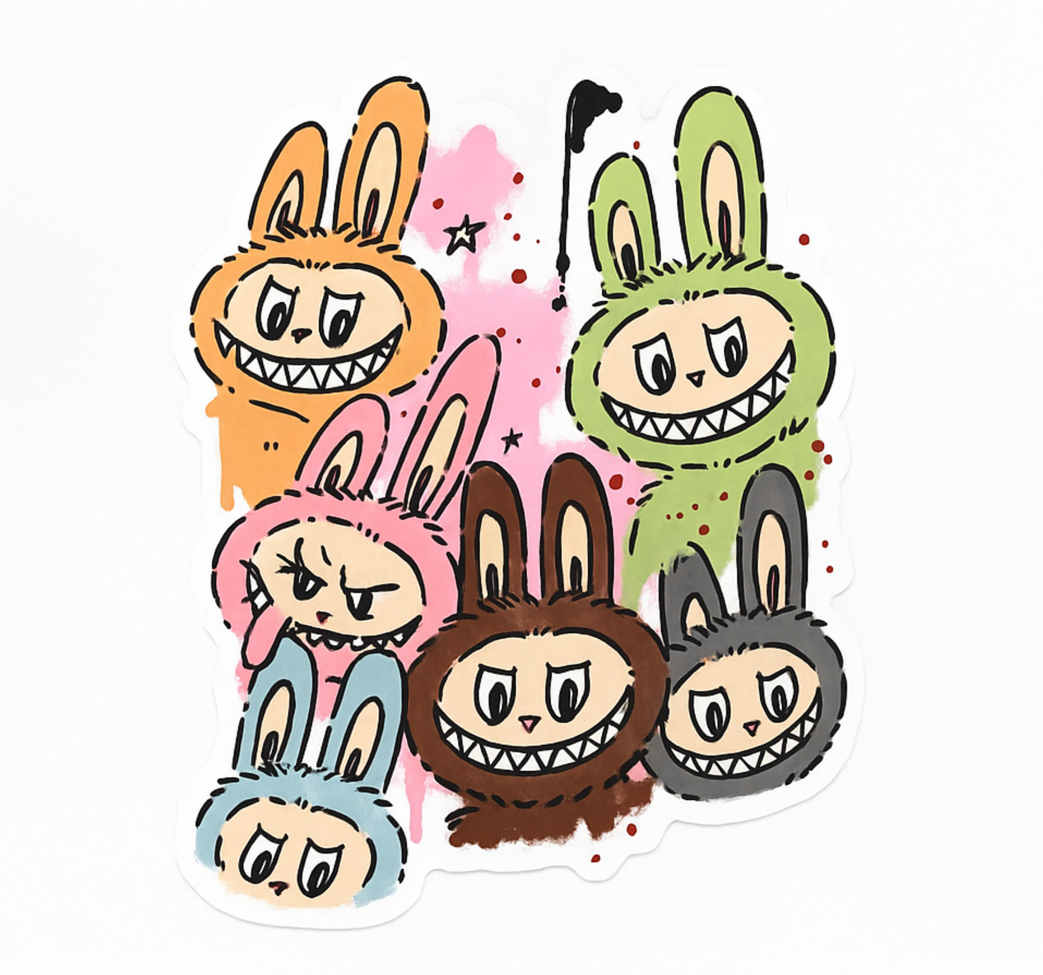 Színes szörnyek erdei állatok falmatrica - TenStickers