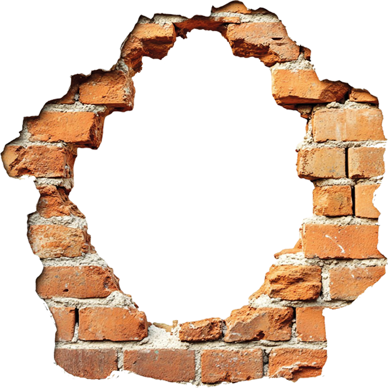 Vinilo 3D muro de piedra roto - TenVinilo