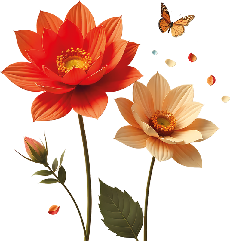 Big flowers 3D wall sticker - TenStickers