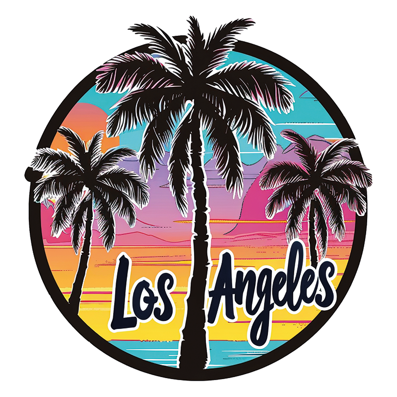 Los Angeles with Palm Trees wall sticker - TenStickers