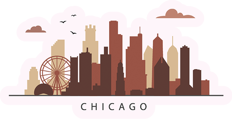 Chicago Skyline Decal wall sticker - TenStickers