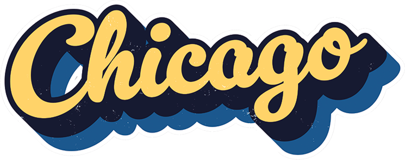 Chicago text decal wall sticker - TenStickers