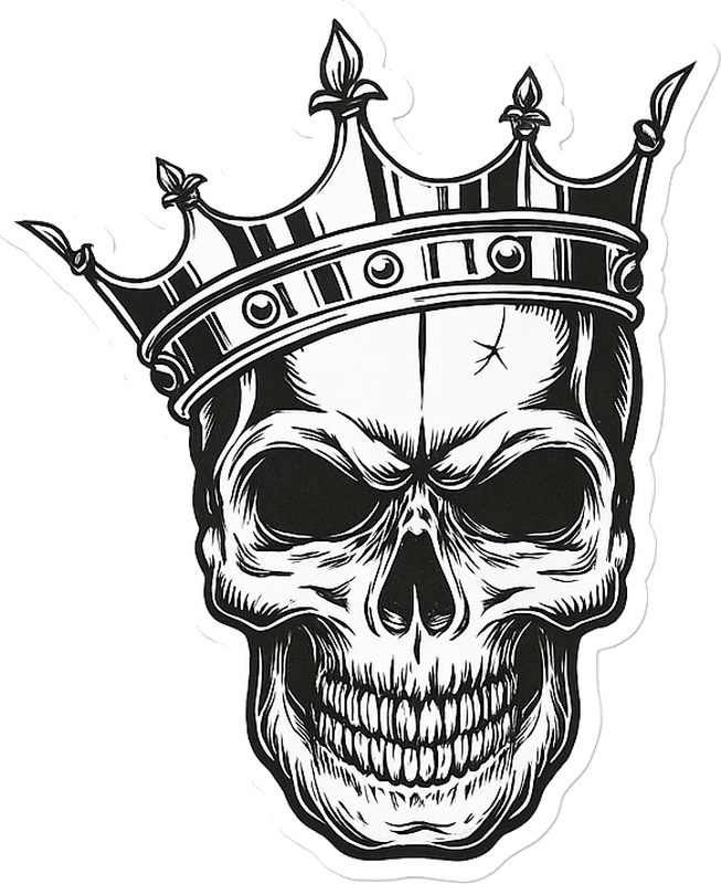 자전거 스티커 흑백 두개골 - TenStickers