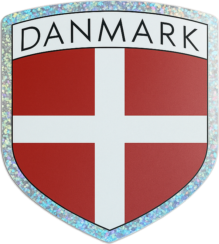 Danmarksskjold og dansk flag klistermærke til cykel - TenStickers