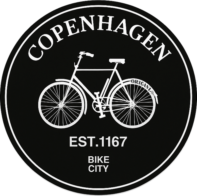 Sort københavn rundt klistermærke til cykel - TenStickers