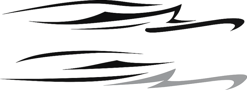 Abstract flowing gradient waves campervan decal - TenStickers