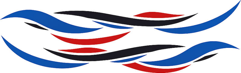 Red and blue side stripe accent campervan decal - TenStickers