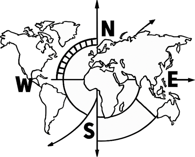 World map compass Touchpad sticker - TenStickers