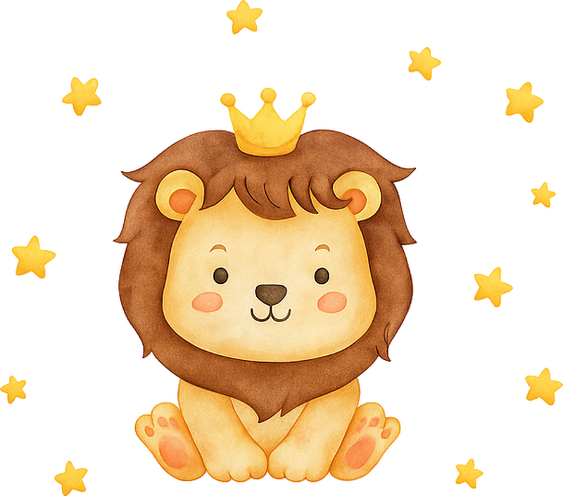 Vinilo para puerta león para pequeños - TenVinilo