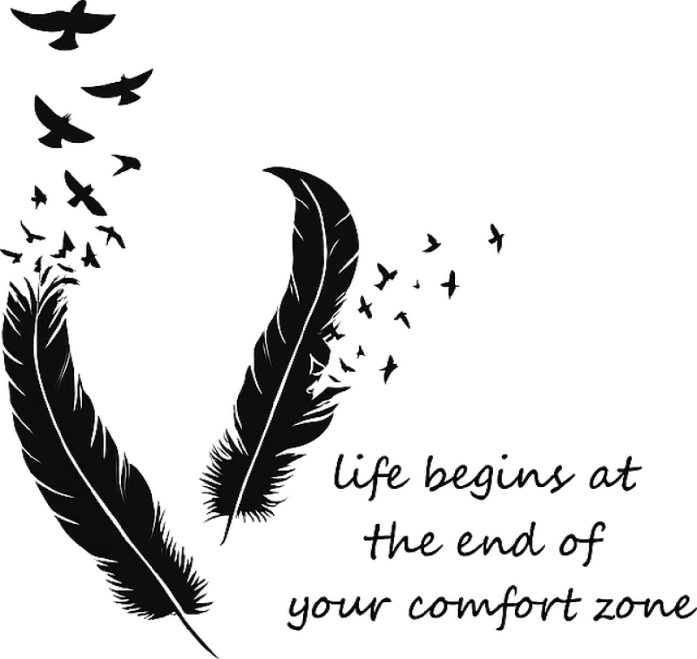 Fjädrar till fåglar vardagsrummet väggklistermärke - Tenstickers