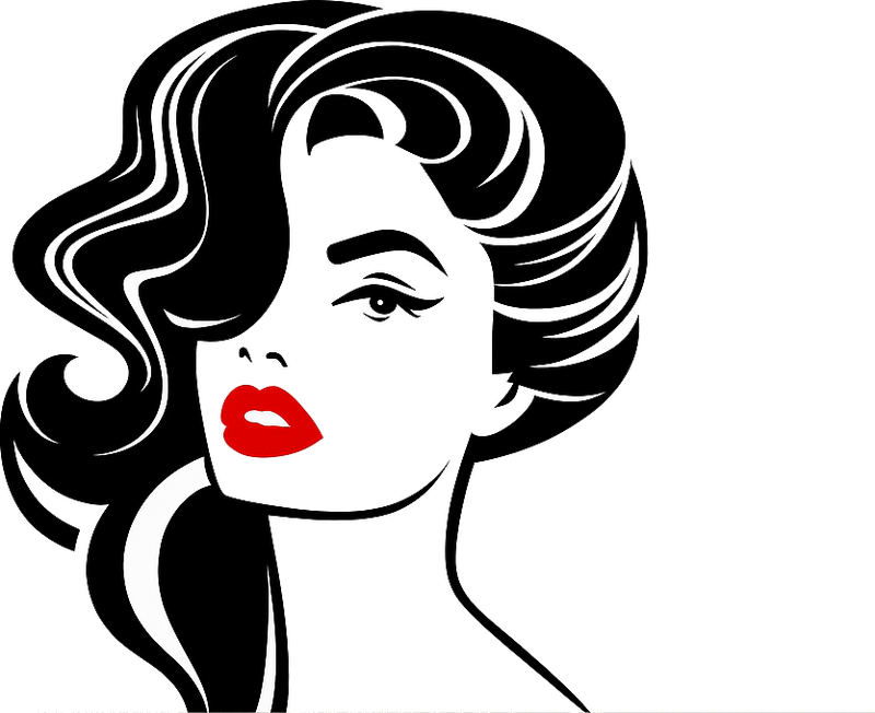 贴纸 客厅墙贴 红唇的漂亮女人 - TenStickers