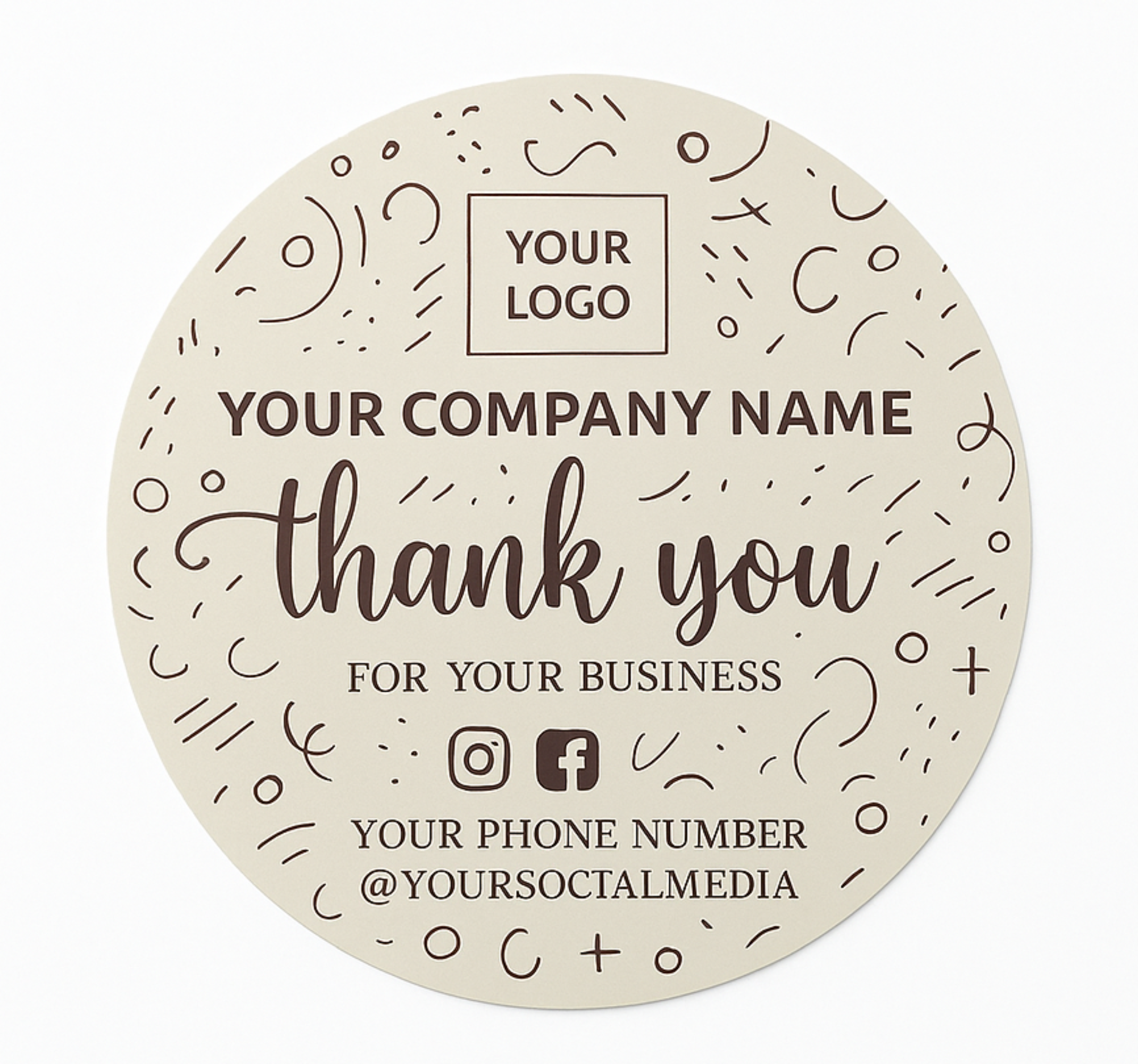 Custom thank you for your business object sticker - TenStickers