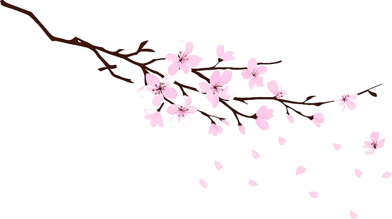 Branch with pink Flowers living room wall sticker - TenStickers