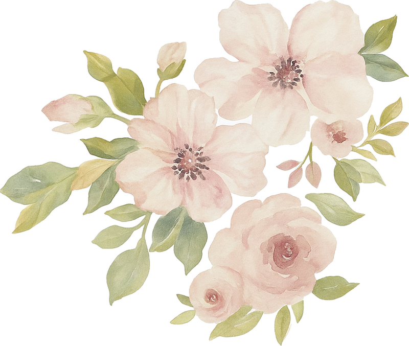 Vinilo para salón magnolia en acuarela - TenVinilo