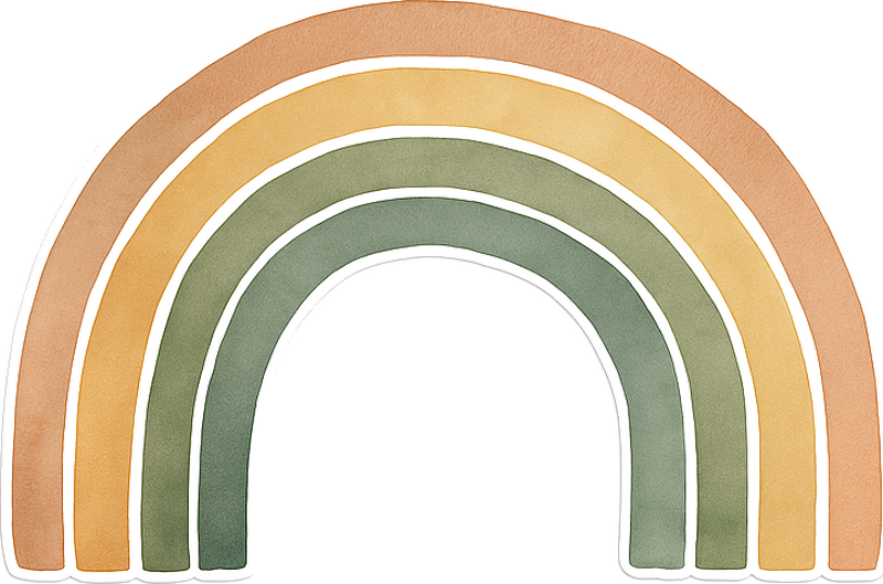 Sticker mural boho tęcza i kropki - TenStickers