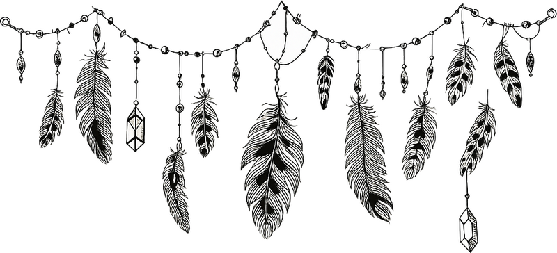 Vinilo para salón plumas bohemias bohemias - TenVinilo