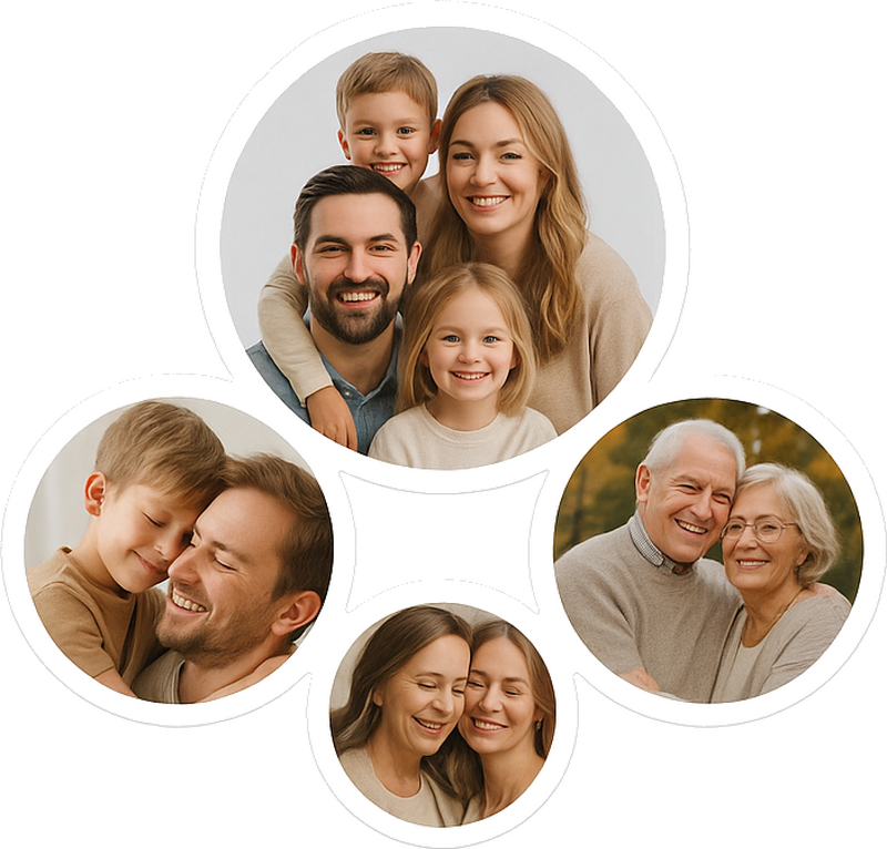 거실 벽 스티커 원형 맞춤 사진 - TenStickers