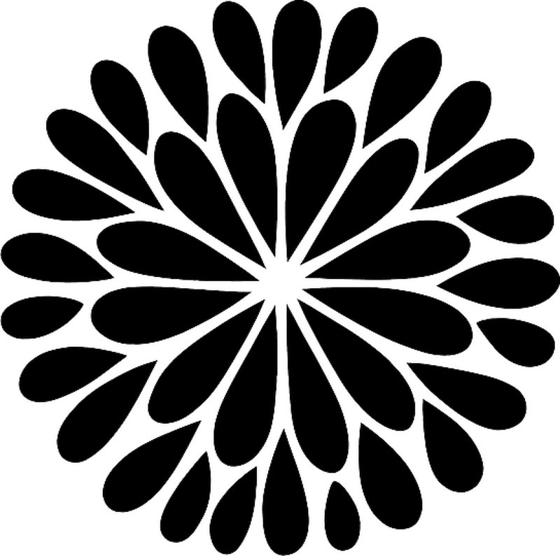 Naklejka na ścianę do salonu trzy geometryczne kwiaty - TenStickers