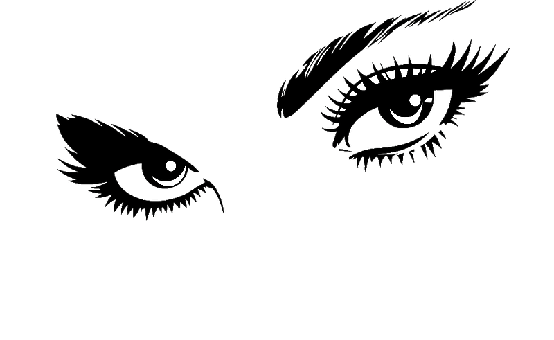 Adesivo murale soggiorno occhi di donna che guardano - TenStickers