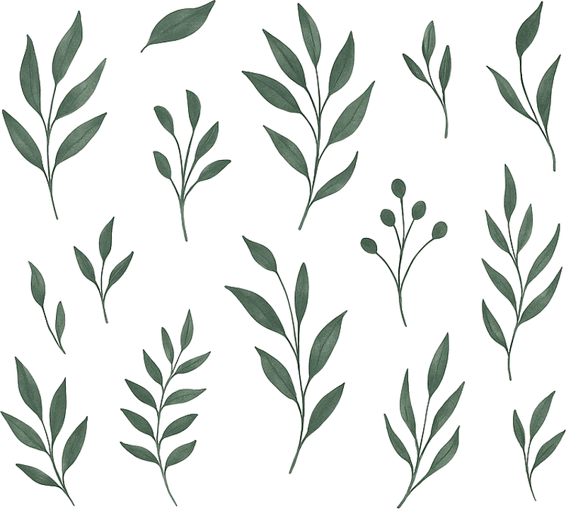 Vinilo para salón hojas naturales - TenVinilo