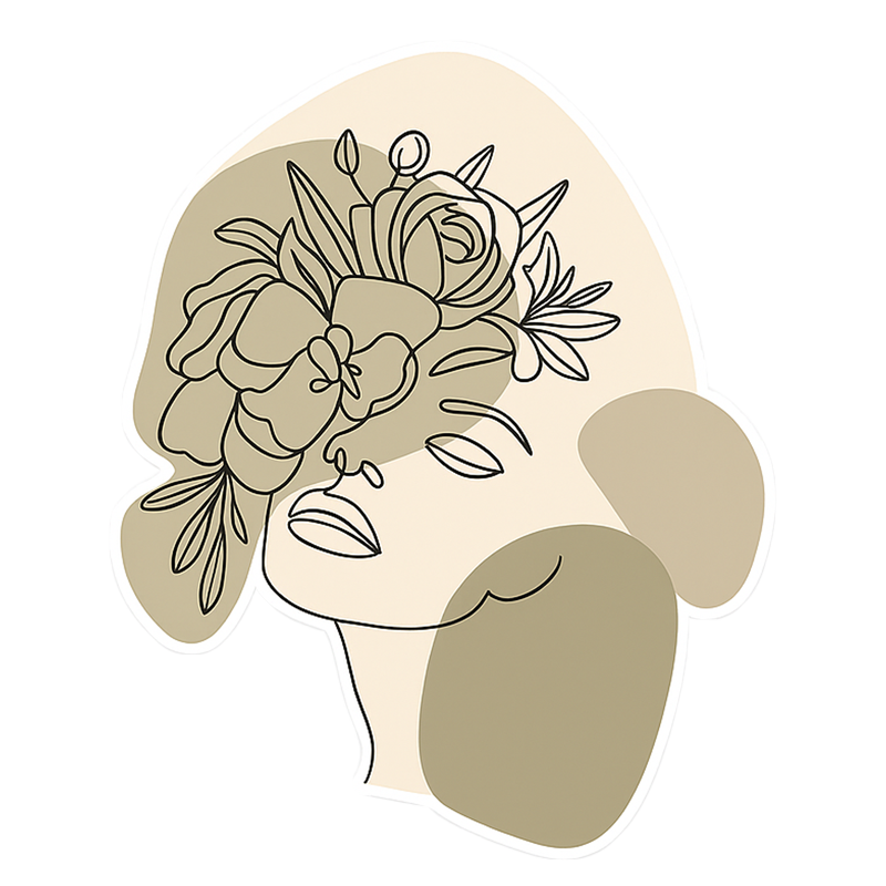 Minimalist face design wall decal for living room - TenStickers