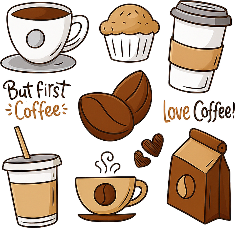 Coffee lovers cluster restaurant sticker - TenStickers