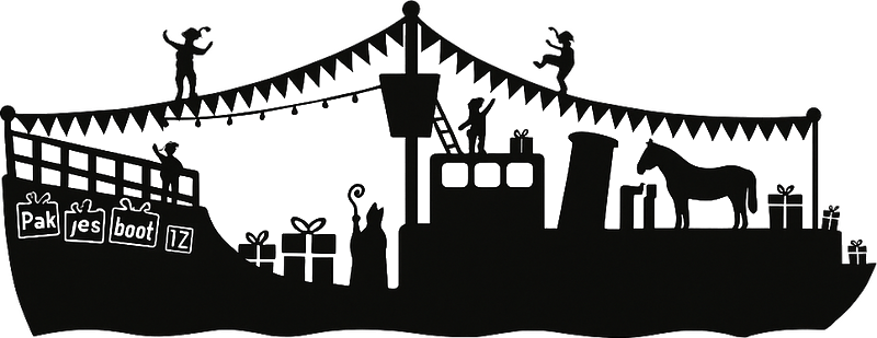 Sticker Sinterklaas raamsticker pakjesboot - TenStickers