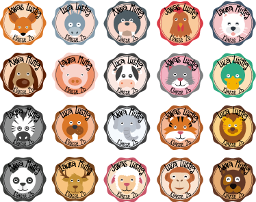 Aufkleber Schule Set Tiere - TenStickers