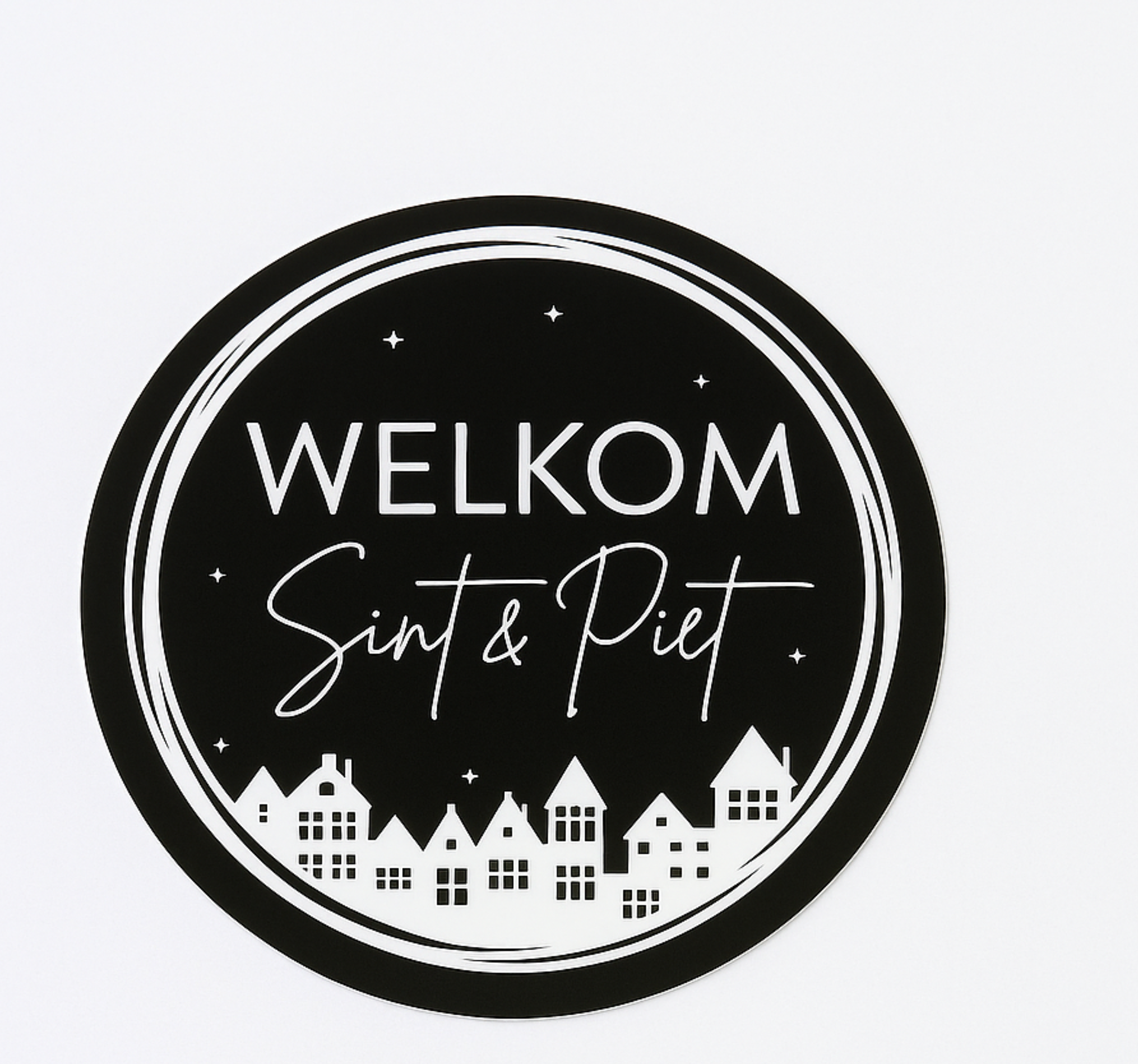 Cirkel raamsticker welkom sint&piet sinterklaas sticker - TenStickers
