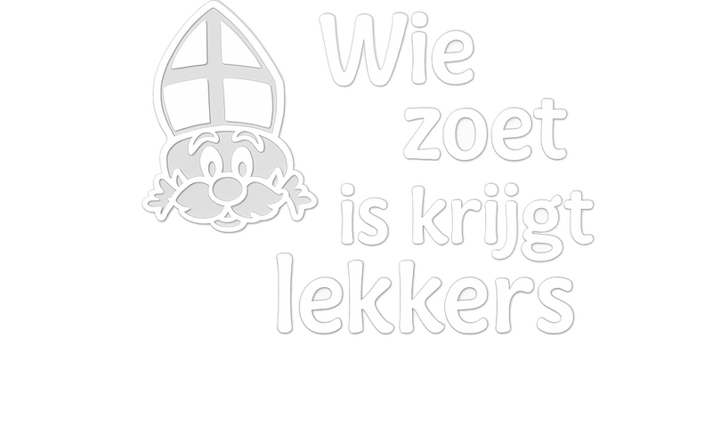 Raamsticker wie zoet krijgt lekkers sinterklaas sticker - TenStickers