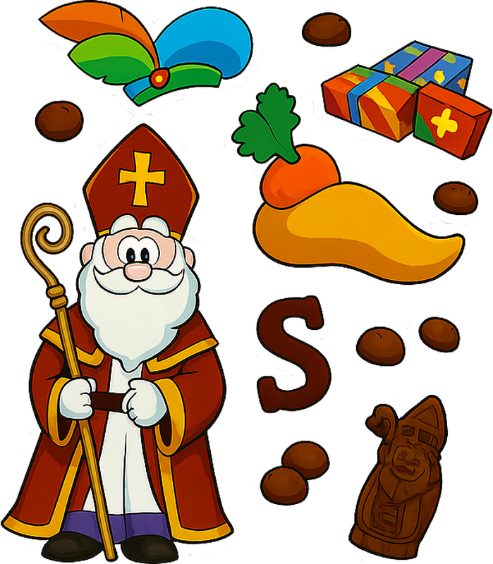 Losse sinterklaas raamsticker - TenStickers