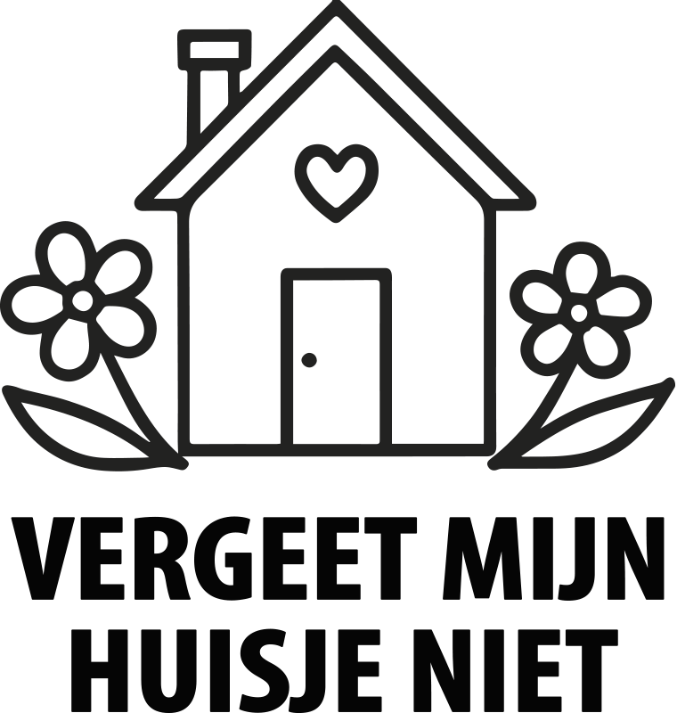 Tekst ¨vergeet mijn huisje niet¨ raamsticker - TenStickers
