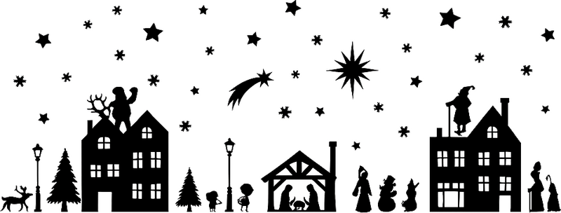 Sticker fenêtre kerstman et sint - TenStickers