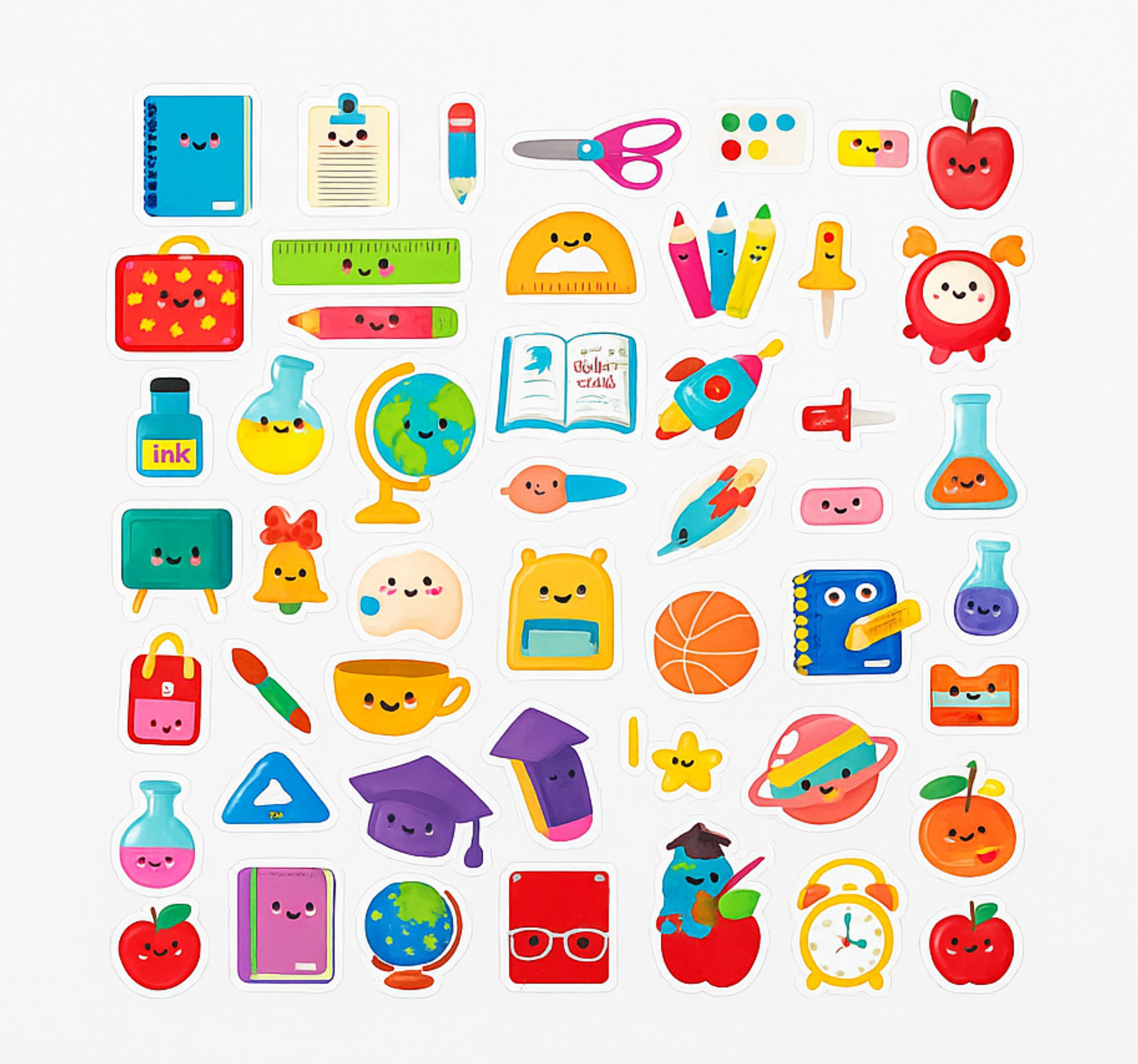 Adesivo para crianças elementos do conjunto escolar - TenStickers