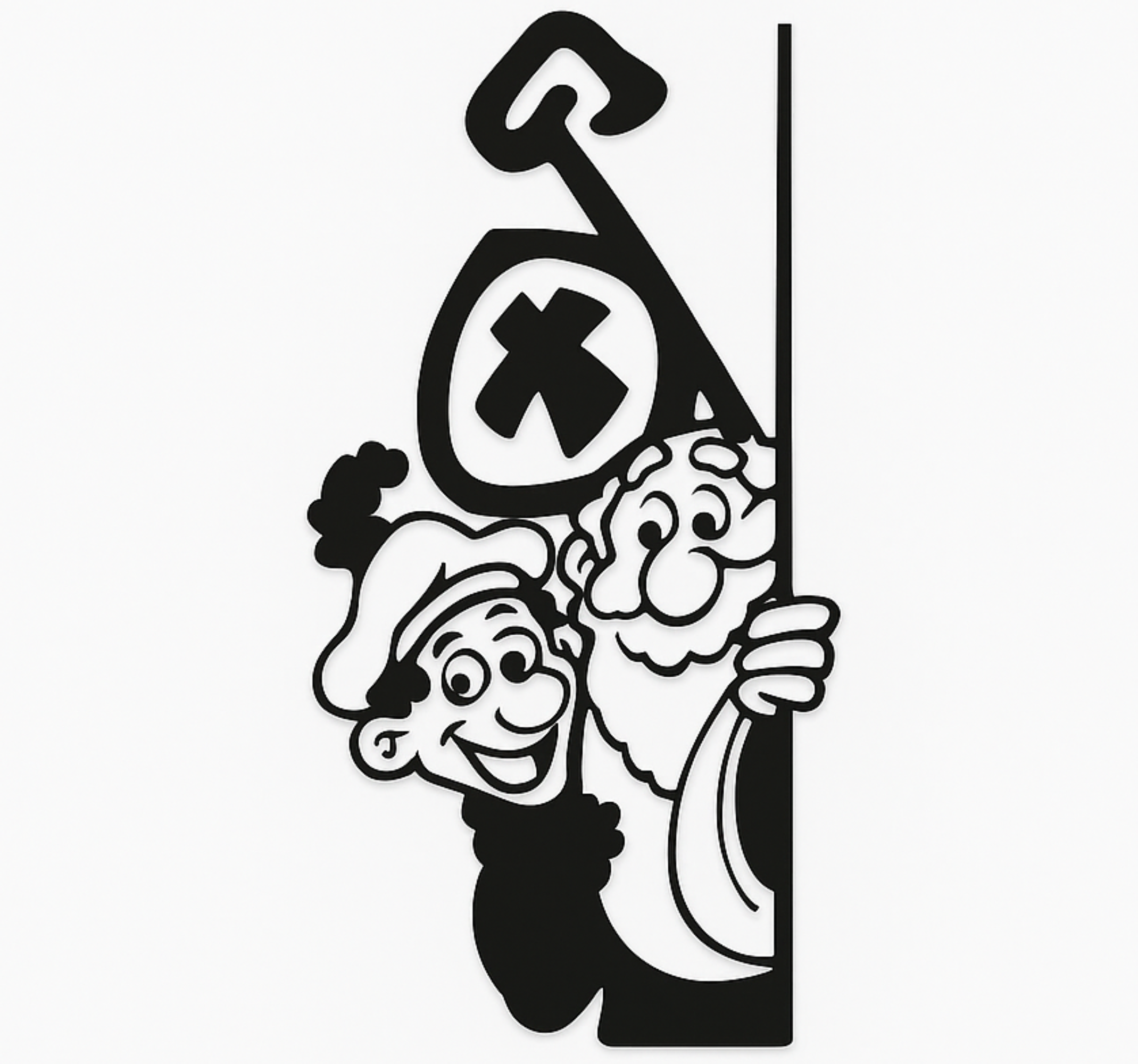 Sticker vitrine kiekeboe sint en piet - TenStickers