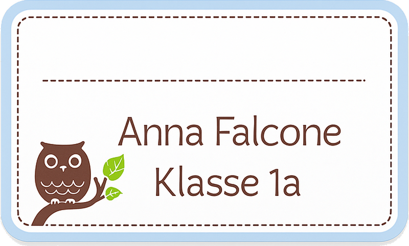 Sticker Lernen eulenetikett mit namen - TenStickers