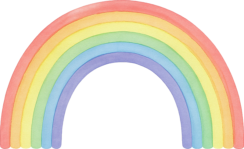 Regenboog aquarelverf muursticker kinderkamer - TenStickers