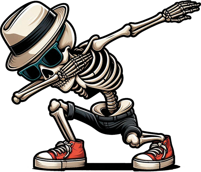 Skelet dab design motorcykelklistermærke - TenStickers