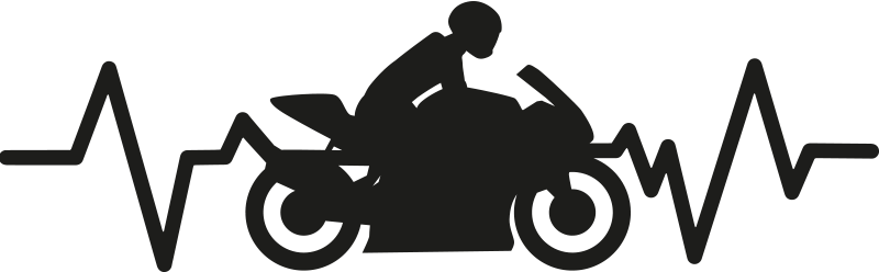 Motorcycle heart beat illustration motorcycle sticker - TenStickers