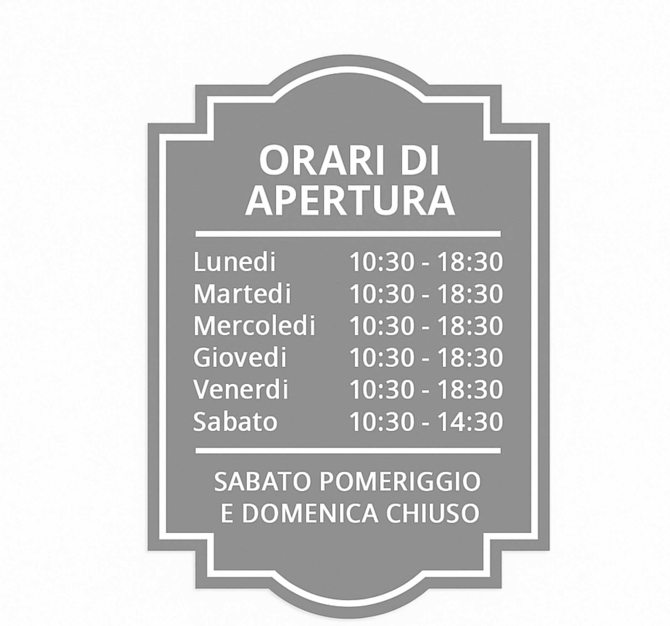 Adesivo per vetrine orari di apertura personalizzati - TenStickers