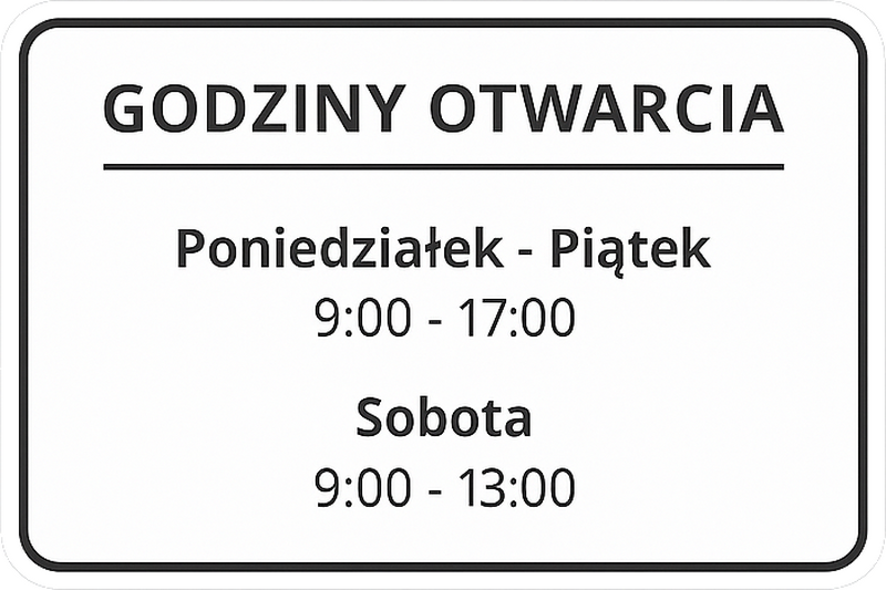 Naklejka na witrynę sklepową białe godziny otwarcia - TenStickers